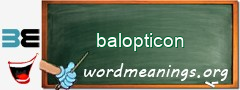 WordMeaning blackboard for balopticon